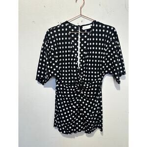 THE ROOM Black White Polkadot V-Neckline Mini Loose Fit Romper Size Small